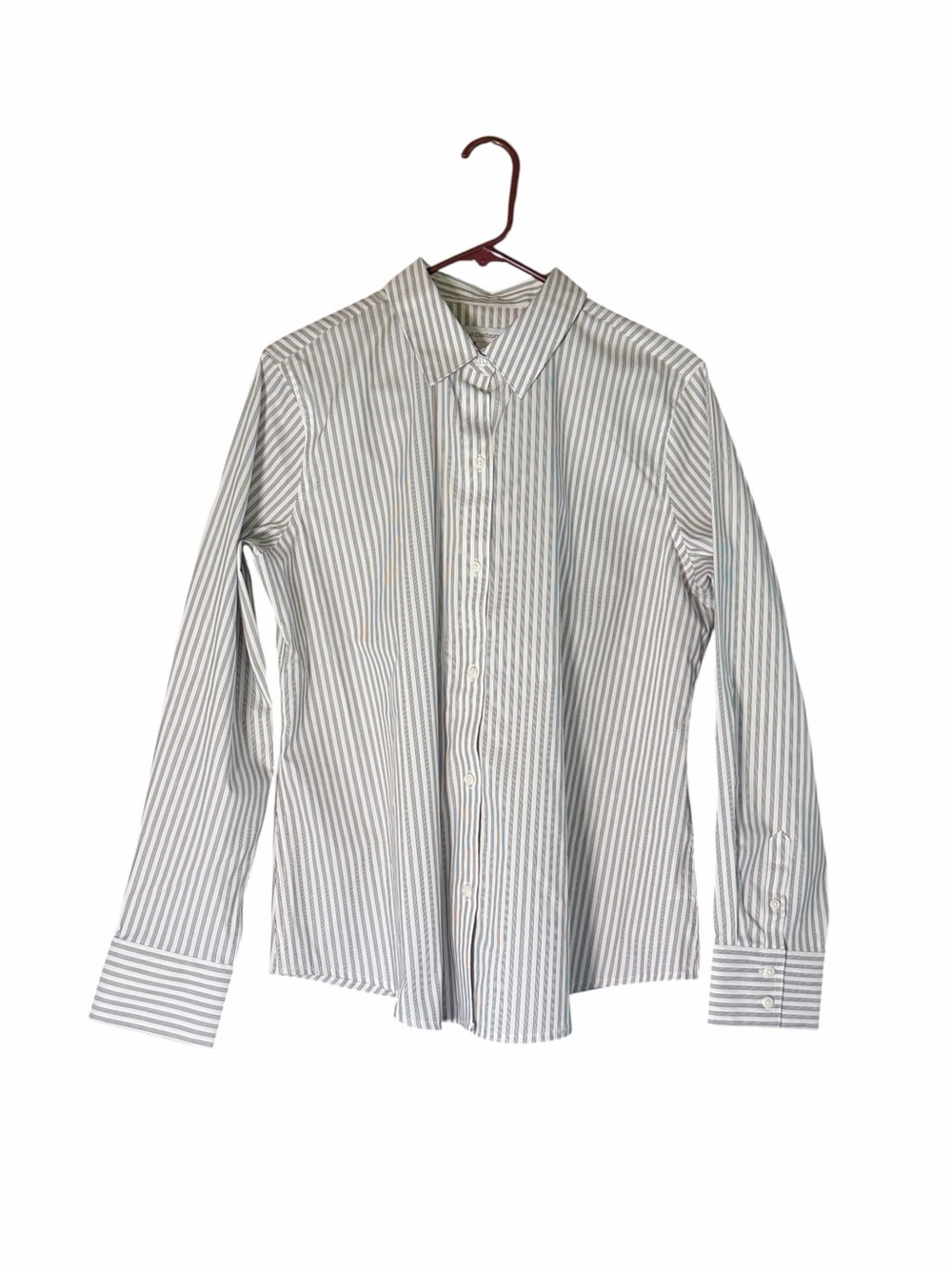 NWT Liz Claiborne White & Black Striped Button Down Shirt Sz L